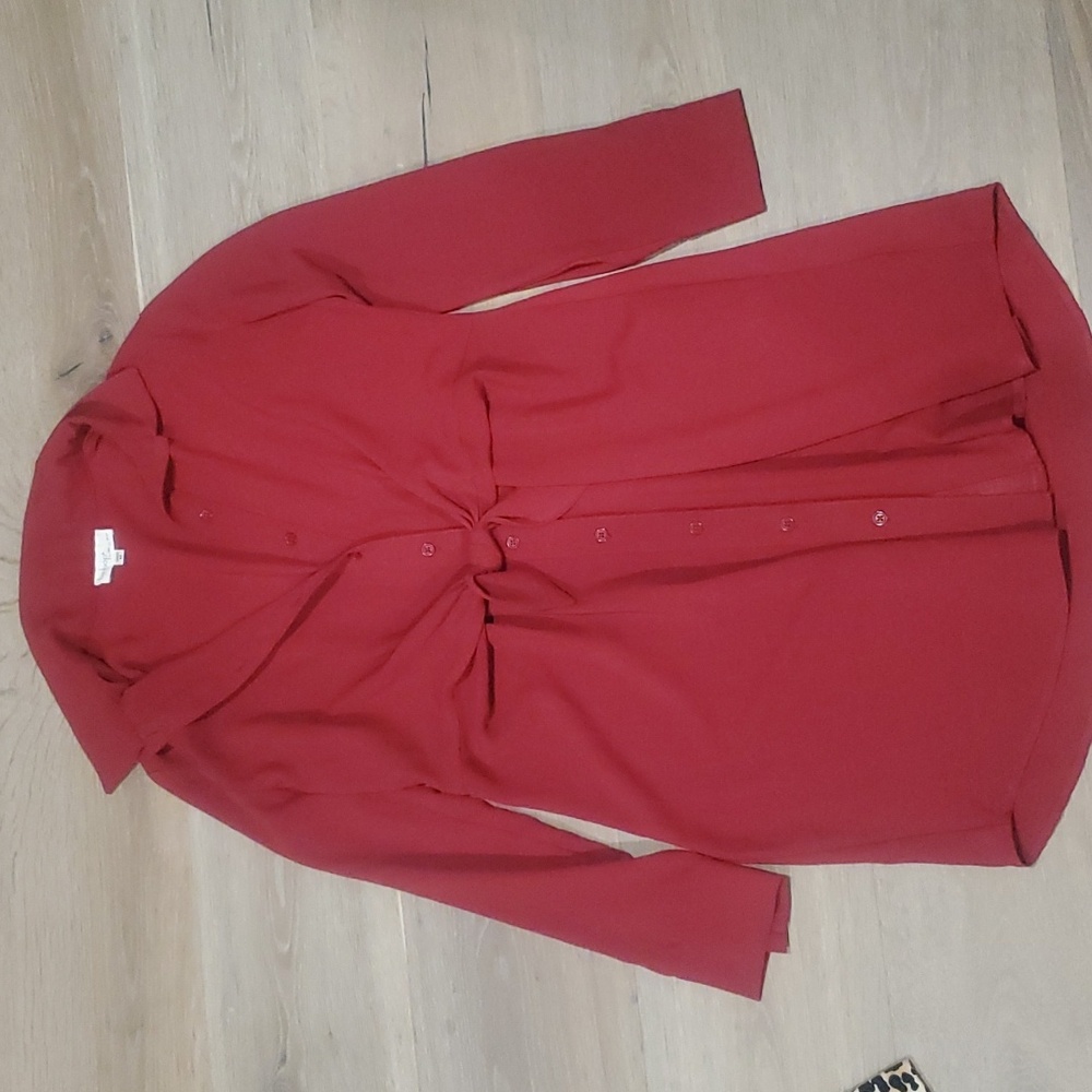 BeBop Women's Medium Red Long-sleeved Shirt Dress